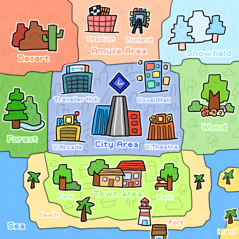 Voxel world map
