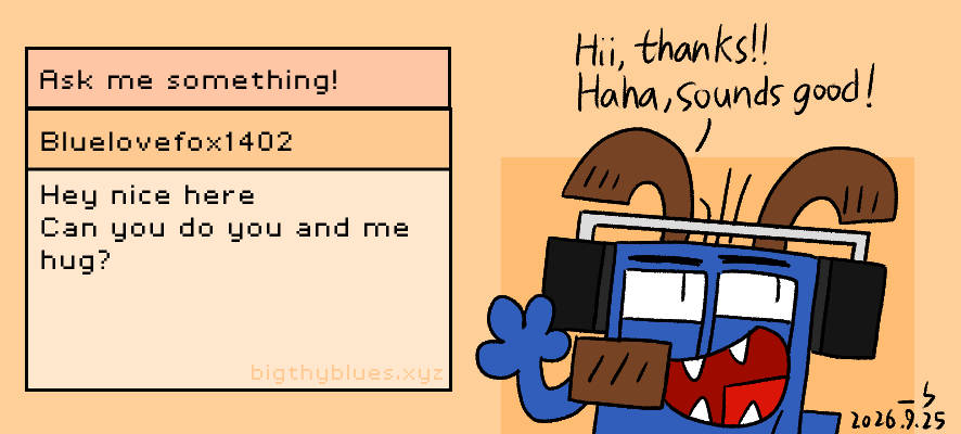 Illustration for: Hey nice here. Can you do you and me hug?