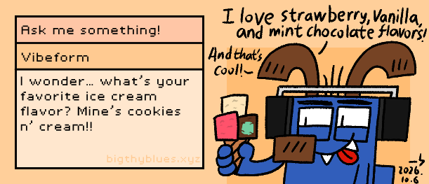 Illustration for: I wonder... what’s your favorite ice cream flavor? Mine’s cookies n’ cream!!