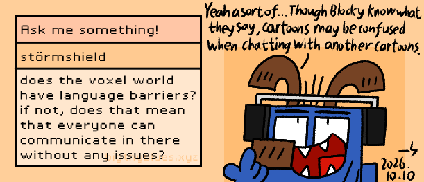 Illustration for: does the voxel world have language barriers? if not, does that mean that everyone can communicate in there without any issues?
