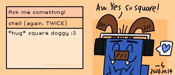 Illustration for: *hug* square doggy :3